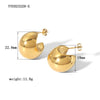 Wholesale Stainless Steel Cshaped Smooth Semicircular Moon Earrings For Women Electroplated Jewelry