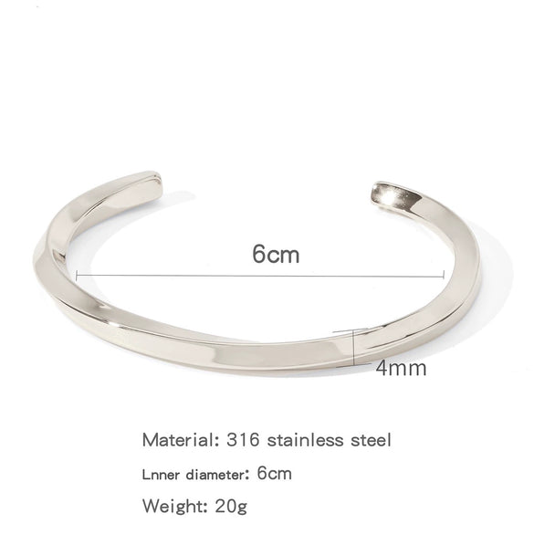 Wholesale Stainless Steel Cshaped Spiral Twist Joker Geometric Electroplated Fashion Commuter Summer Bracelet