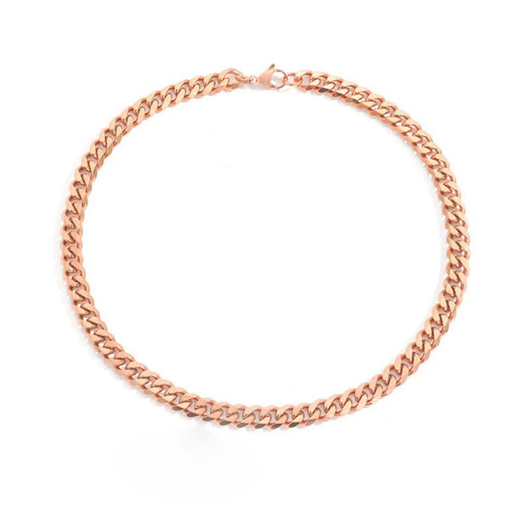 Wholesale Stainless Steel Cuban Chain Necklace For Men And Women 14K Gold Plated U Shape Street Hip Hop Style