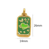 Wholesale Stainless Steel Cuboid Enamel Oil Tarot Pendant Jewelry Accessories With Vacuum Gold Plated Electroplating