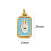 Wholesale Stainless Steel Cuboid Enamel Oil Tarot Pendant Jewelry Accessories With Vacuum Gold Plated Electroplating