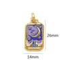 Wholesale Stainless Steel Cuboid Enamel Oil Tarot Pendant Jewelry Accessories With Vacuum Gold Plated Electroplating
