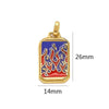 Wholesale Stainless Steel Cuboid Enamel Oil Tarot Pendant Jewelry Accessories With Vacuum Gold Plated Electroplating