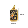 Wholesale Stainless Steel Cuboid Enamel Oil Tarot Pendant Jewelry Accessories With Vacuum Gold Plated Electroplating