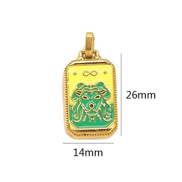 Wholesale Stainless Steel Cuboid Enamel Oil Tarot Pendant Jewelry Accessories With Vacuum Gold Plated Electroplating