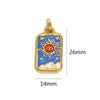 Wholesale Stainless Steel Cuboid Enamel Oil Tarot Pendant Jewelry Accessories With Vacuum Gold Plated Electroplating