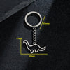 Wholesale Stainless Steel Cut Out Origami Cartoon Dinosaur Pendant Keychain With Electroplating And Small Animal Patterns