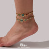 Wholesale Stainless Steel Czech Glass Geometric Anklet For Women Simple Style Luxury Foot Accessories