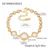 Wholesale Stainless Steel Czech Glass Geometric Anklet For Women Simple Style Luxury Foot Accessories