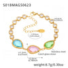 Wholesale Stainless Steel Czech Glass Geometric Anklet For Women Simple Style Luxury Foot Accessories