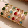Wholesale Stainless Steel Czech Glass Geometric Anklet For Women Simple Style Luxury Foot Accessories