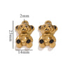 Wholesale Stainless Steel 3D Vintage Enamel Oil Drop Cartoon Bear Pendant Necklace Jewelry Accessories