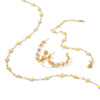 Wholesale Stainless Steel Daisy Flower Bracelet Set With 18K Vacuum Plating