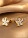 Wholesale Stainless Steel Daisy Flower Earrings Electroplated Minimalist Style For Women