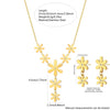 Wholesale Stainless Steel Daisy Flower Jewelry Set 18K Gold Plated For Women