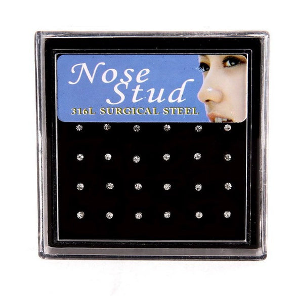 Wholesale Stainless Steel Diamond Round Nose Ring Body Piercing Jewelry Unisex