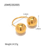Wholesale Stainless Steel Double Ball Opening Ring Jewelry With Geometric Design And Electroplating For Women