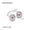 Wholesale Stainless Steel Double Ball Opening Ring Jewelry With Geometric Design And Electroplating For Women