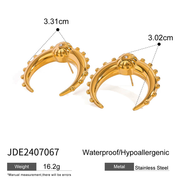 Wholesale Stainless Steel Double C Earrings With Advanced Sense For Women Electroplated Ear Jewelry