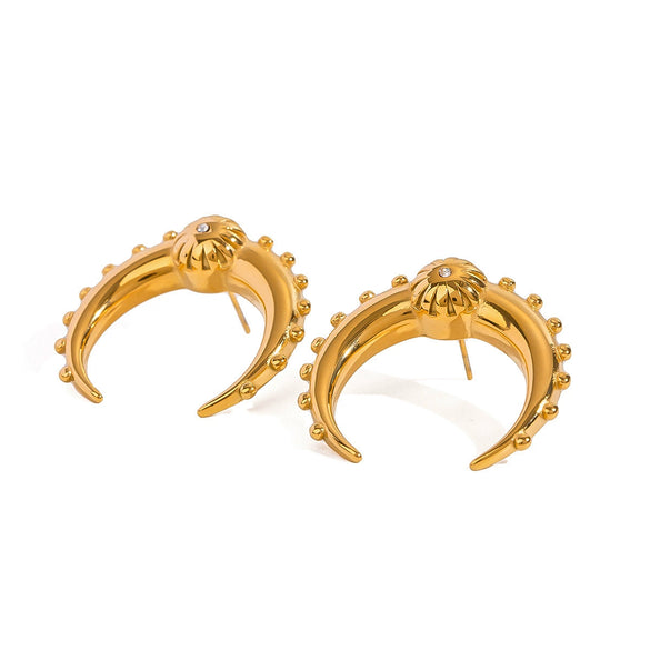 Wholesale Stainless Steel Double C Earrings With Advanced Sense For Women Electroplated Ear Jewelry