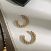 Wholesale Stainless Steel Double C Geometric Earrings With Electroplating For Women