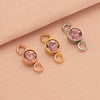 Wholesale Stainless Steel Double Ring Pendant Diy Jewelry Accessories With Smooth Pattern And Electroplating Treatment For December Birthday Stone