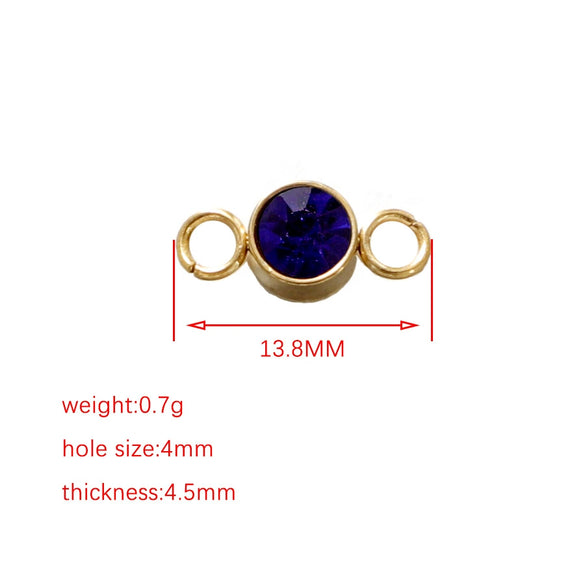 Wholesale Stainless Steel Double Ring Pendant Diy Jewelry Accessories With Smooth Pattern And Electroplating Treatment For December Birthday Stone