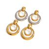Wholesale Stainless Steel Doublelayer Hollow Geometric Earrings For Women Simple Style With Electroplating