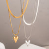 Wholesale Stainless Steel Doublelayer Love Peach Heart Necklace Electroplated Unisex Simple Elegant Jewelry