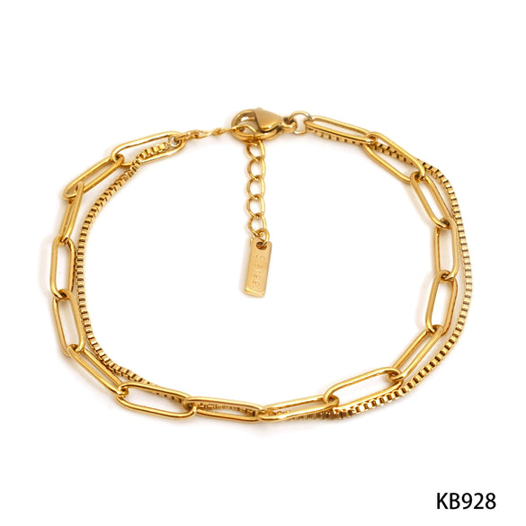 Wholesale Stainless Steel Doublelayer Simple Geometric Bracelet With Electroplating Jewelry