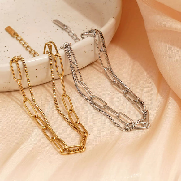 Wholesale Stainless Steel Doublelayer Simple Geometric Bracelet With Electroplating Jewelry