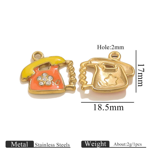 Wholesale Stainless Steel Dripping Oil Ice Cream Cup Phone Charm Pendant Jewelry Accessories