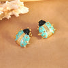 Wholesale Stainless Steel Dripping Oil Ladybug Insect Shape Earrings For Women