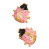 Wholesale Stainless Steel Dripping Oil Ladybug Insect Shape Earrings For Women