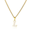 Wholesale Stainless Steel Dripping Oil Letters Necklace Pendant Accessories With Horse Whip Chain