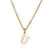 Wholesale Stainless Steel Dripping Oil Letters Necklace Pendant Accessories With Horse Whip Chain