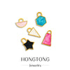 Wholesale Stainless Steel Dripping Oil Lock Pendant Jewelry Accessories With Fan Six Sides Triangle Star Trapezoid Shapes
