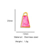 Wholesale Stainless Steel Dripping Oil Lock Pendant Jewelry Accessories With Fan Six Sides Triangle Star Trapezoid Shapes