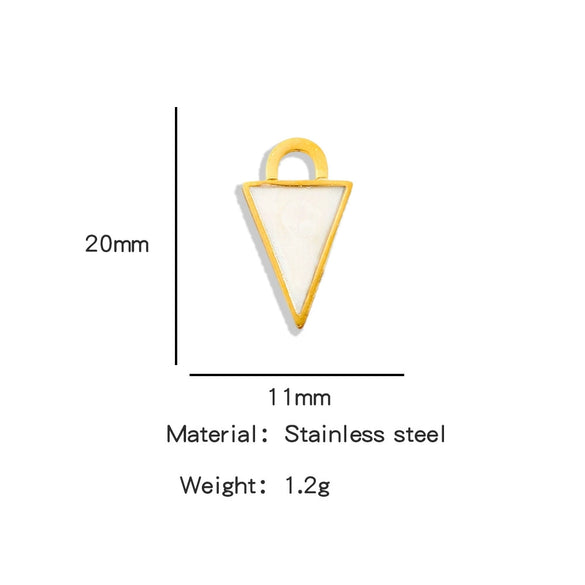 Wholesale Stainless Steel Dripping Oil Lock Pendant Jewelry Accessories With Fan Six Sides Triangle Star Trapezoid Shapes