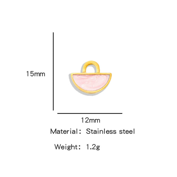 Wholesale Stainless Steel Dripping Oil Lock Pendant Jewelry Accessories With Fan Six Sides Triangle Star Trapezoid Shapes