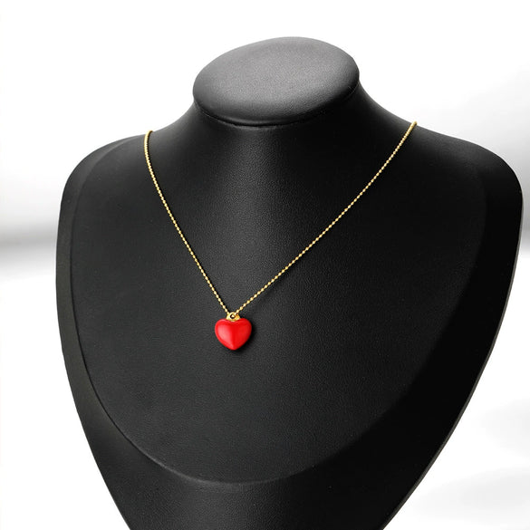 Wholesale Stainless Steel Dripping Oil Love Peach Heart Pendant Jewelry Accessories