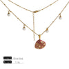 Wholesale Stainless Steel Dripping Oil Necklace With Diamond Shell Pendant And Pearl Chain For Women