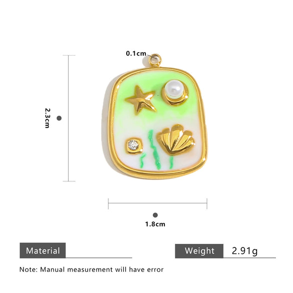 Wholesale Stainless Steel Dripping Oil Style Pendant Accessories For Diy Jewelry Earrings Necklace