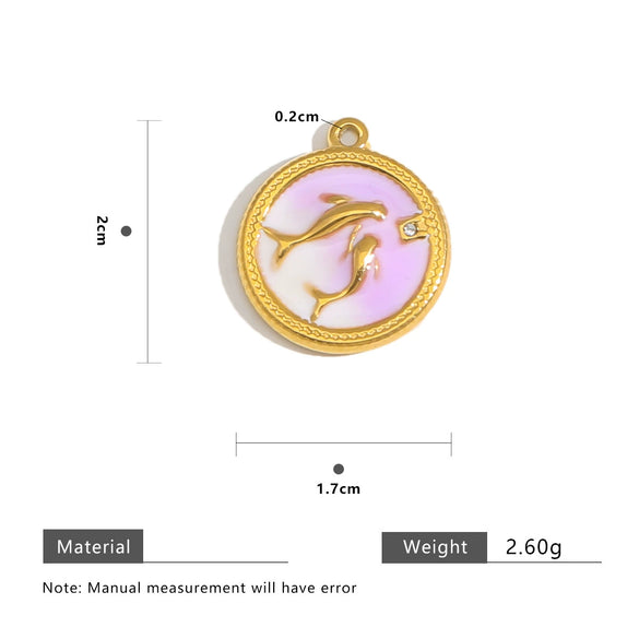 Wholesale Stainless Steel Dripping Oil Style Pendant Accessories For Diy Jewelry Earrings Necklace