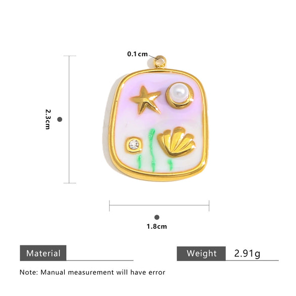 Wholesale Stainless Steel Dripping Oil Style Pendant Accessories For Diy Jewelry Earrings Necklace