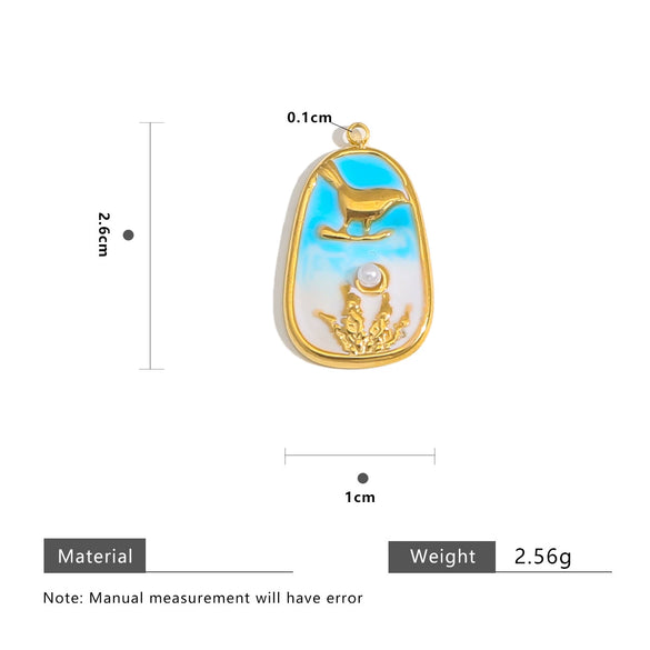 Wholesale Stainless Steel Dripping Oil Style Pendant Accessories For Diy Jewelry Earrings Necklace