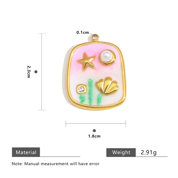 Wholesale Stainless Steel Dripping Oil Style Pendant Accessories For Diy Jewelry Earrings Necklace