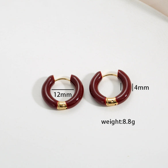Wholesale Stainless Steel Dripping Oil U Shape Earrings For Women