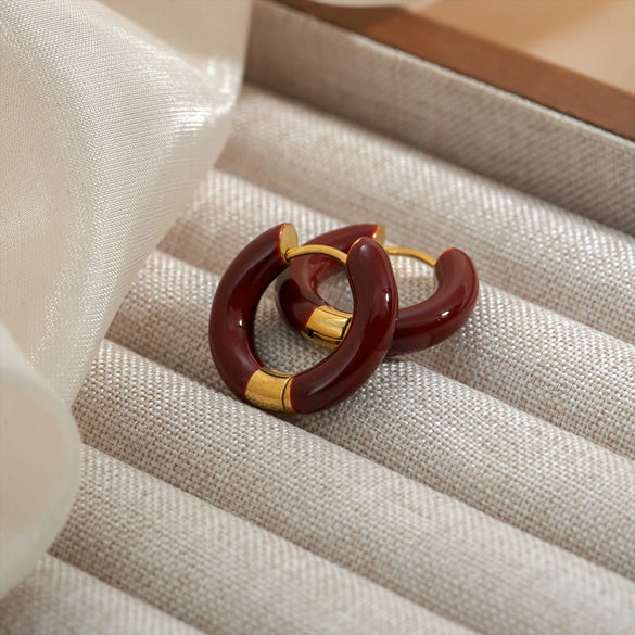 Wholesale Stainless Steel Dripping Oil U Shape Earrings For Women