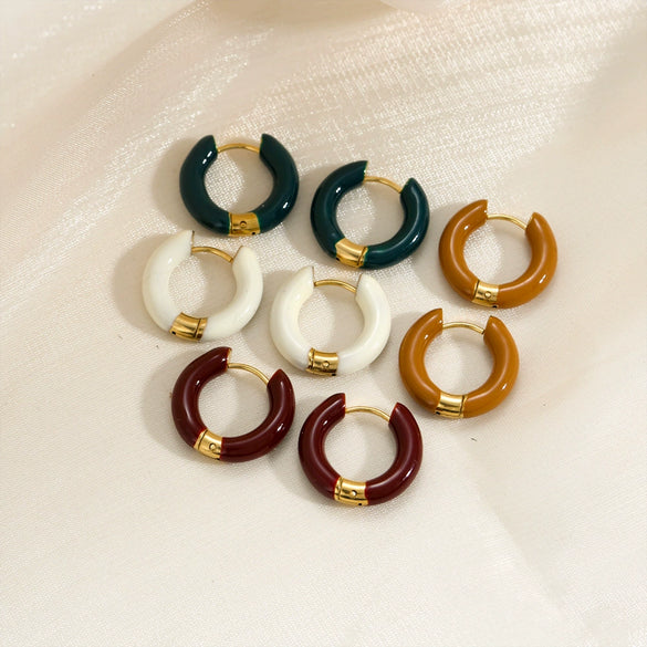 Wholesale Stainless Steel Dripping Oil U Shape Earrings For Women